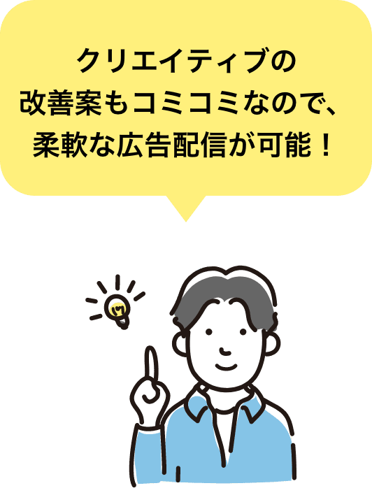 クリエイティブの改善案もコミコミなので、柔軟な広告配信が可能！